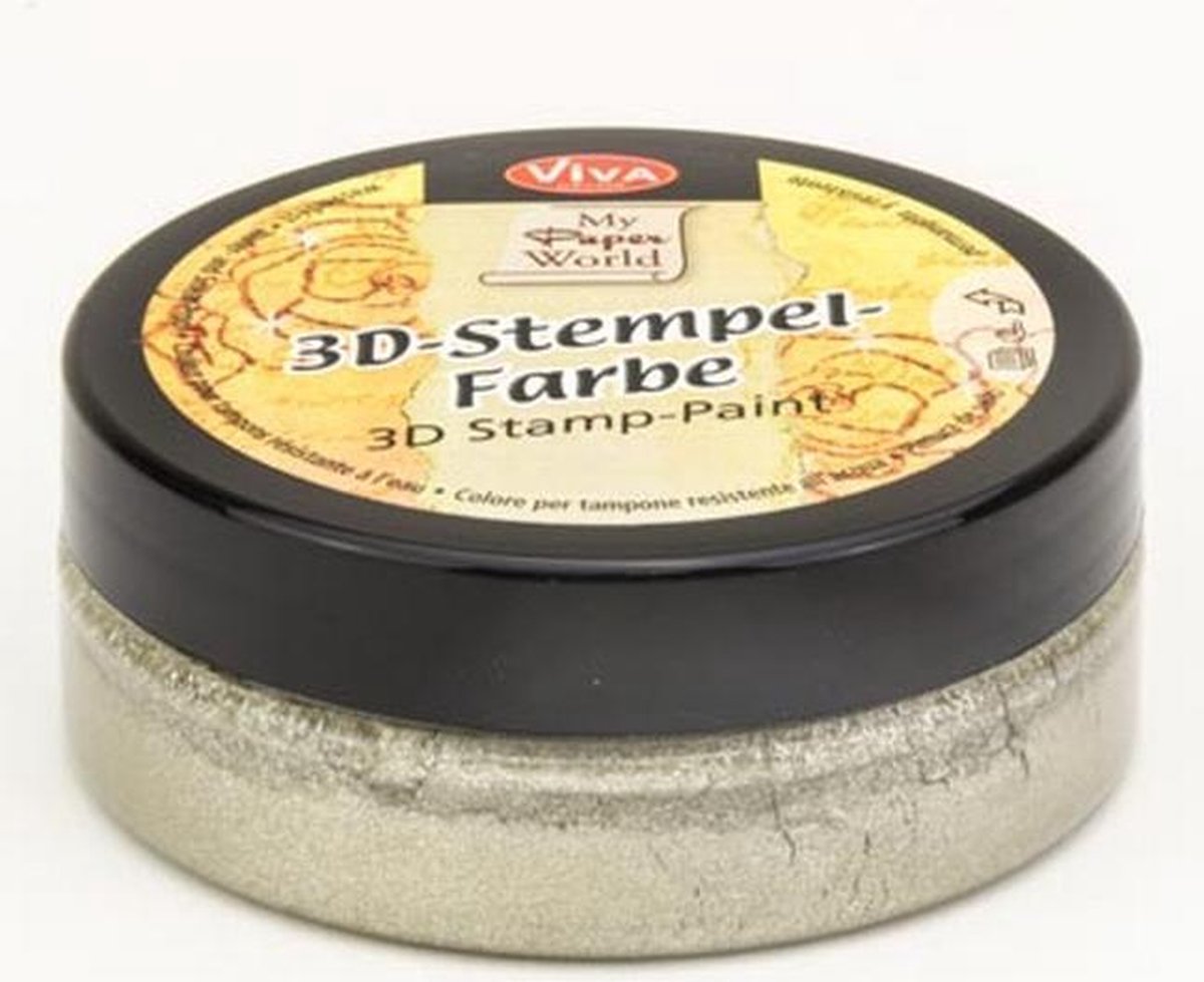 Viva Decor 3D Stempelverf | Zilvergoud met. | 50ml